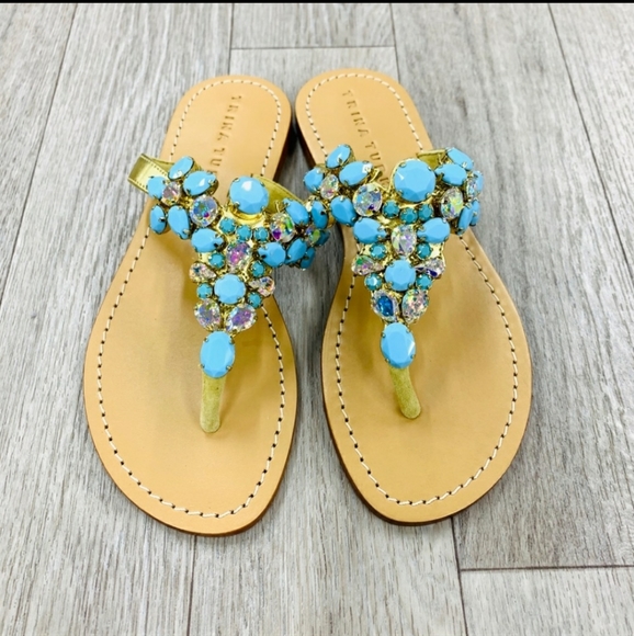 Trina Turk Mesa Embellished Slip On Thong Sandal 7 nwt - Picture 3 of 7